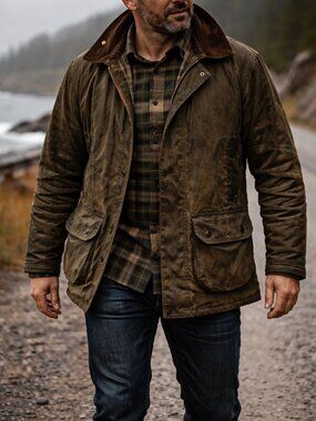 Vintage BARBOUR Beaufort A150 Wax Jacket Parka 91cm / C36  Green DISTRESSED